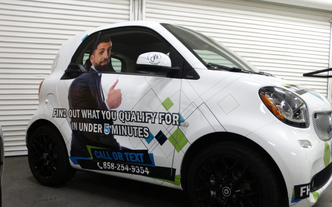 Full Color Print Wrap Smart car.