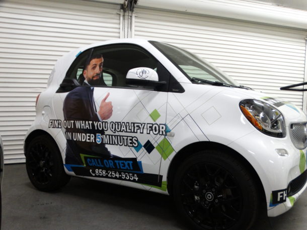 Full Color Print Wrap Smart car.